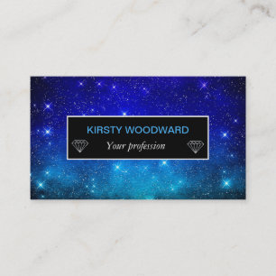 Dark Blue Stars Galaxy Gradient Twilight Business Card