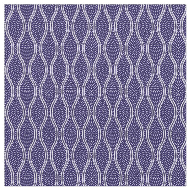 Dark Blue Tatewaku Same Komon (medium scale) Fabric (Close Up)