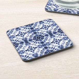 Dark Blue Tie Dye Pattern Coaster