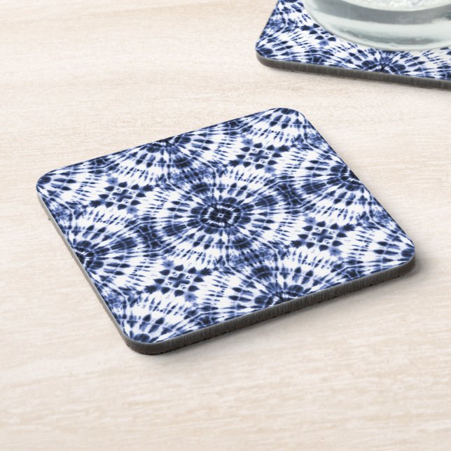 Dark Blue Tie Dye Pattern Coaster (Left Side)