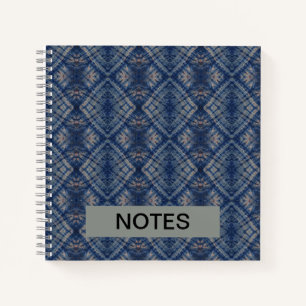 Dark Blue Tie Dye Traditional Pattern Style Notebook