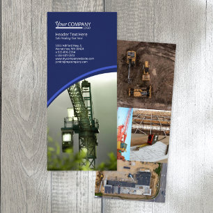 Dark Blue, Tiled Photos Rack Card