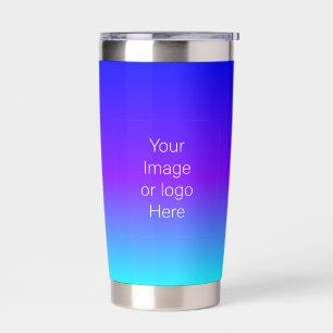 Dark Blue To Light Blue Gradient Personalise Insulated Tumbler