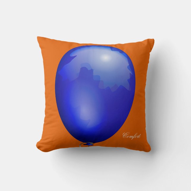 Dark blue toy balloon funny unique cushion (Front)