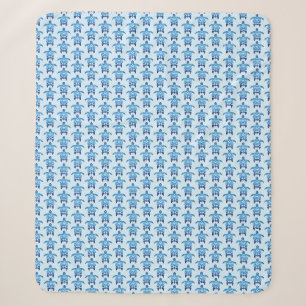Dark Blue Tribal Honu Turtles Sherpa Blanket