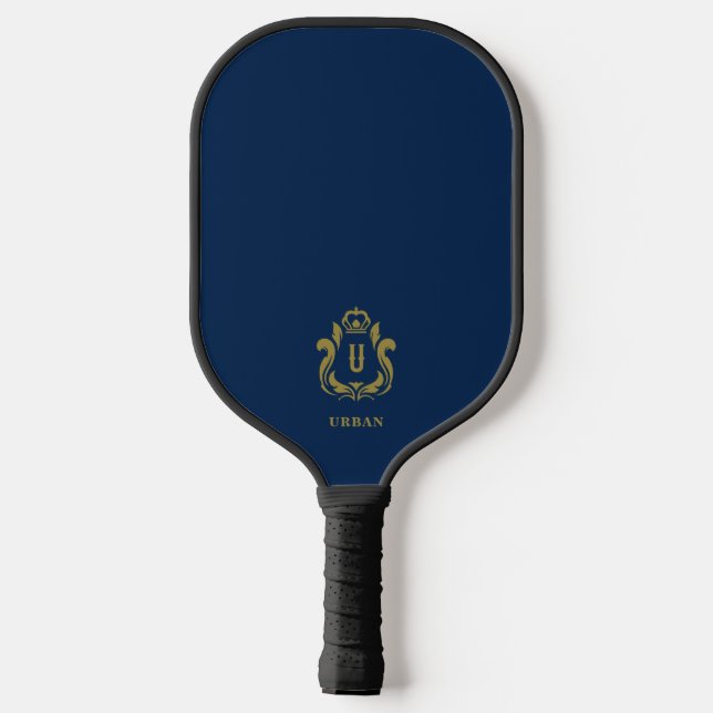 Dark Blue U Initial Pickleball Paddle (Back)