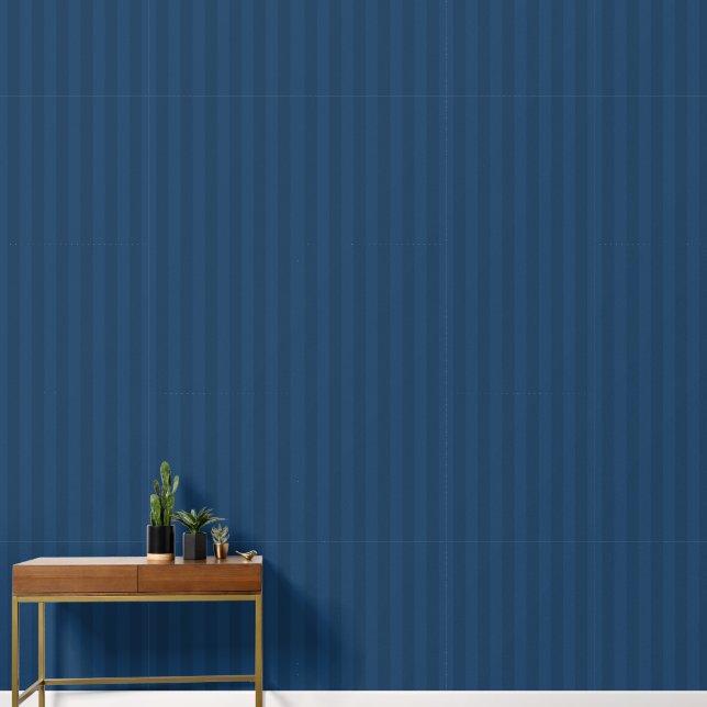 Dark Blue vertical stripes thick Wallpaper (Hallway)