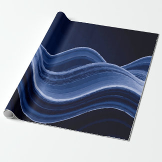 Dark Blue Wave Pattern – Modern Elegant Gift Wrapping Paper