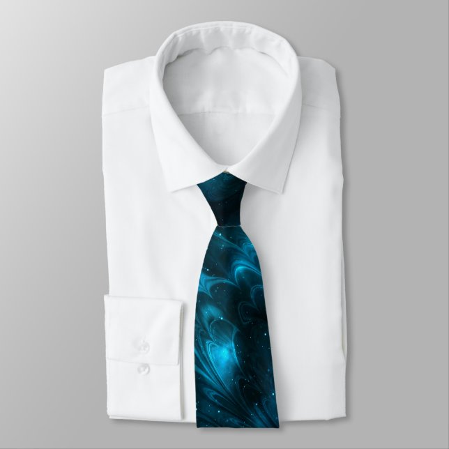 Dark Blue Waves Tie (Tied)
