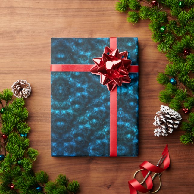Dark Blue Waves Wrapping Paper (Holiday Gift)