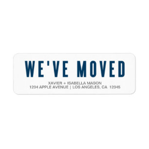Dark Blue We've Moved Return Address Label