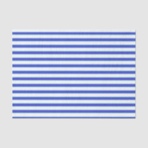 Dark Blue, White and Pastel Blue Stripes Tissue Paper