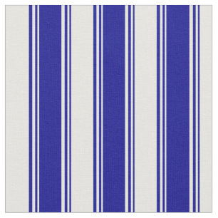 Dark Blue & White Coloured Stripes/Lines Pattern Fabric