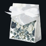 Dark Blue & White Modern Floral Greenery Wedding Favour Box<br><div class="desc">Matching items available.</div>