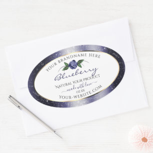 Dark Blue White Product Labels Sparkling Glitter
