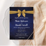 Dark Blue with Gold Bow Program Wedding<br><div class="desc">Stunning dark blue background tied with a gold bow image. Stationery is all printed, no actual ribbon. Personalise our gorgeous stationery with your event details easily and quickly, simply press the customise it button. Coordinating backside is included. Matching items to complete your event collection are available in our Zazzle store!...</div>