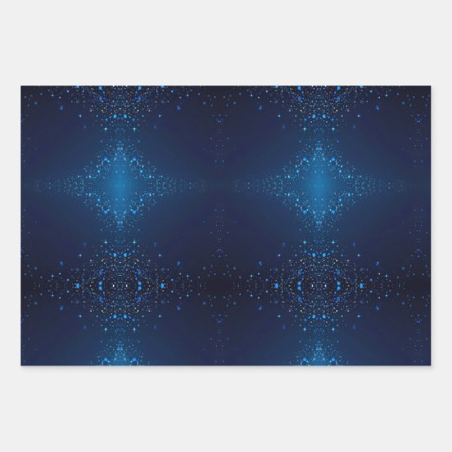 Dark Blue with Sprinkles  Wrapping Paper Sheet (Front)