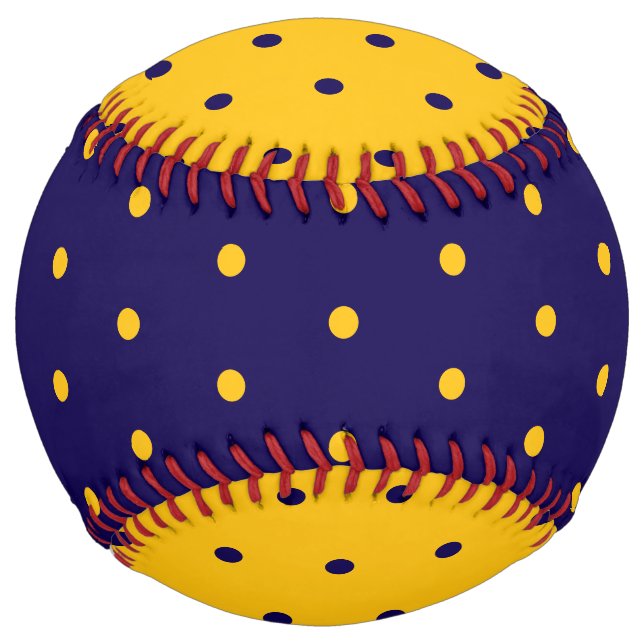 Dark Blue with Yellow Orange Dot Pattern Softball (Front)