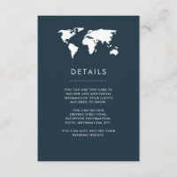 Dark Blue World Map Elegant Travel Wedding Details