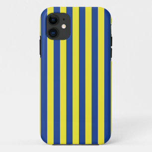 Dark Blue & Yellow Stripes  iPhone 11 Case