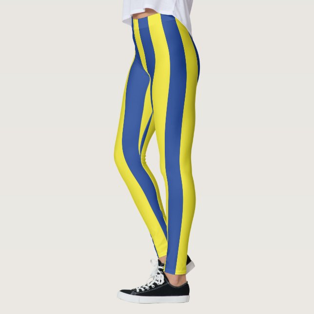 Dark Blue & Yellow Stripes  Leggings (Left)