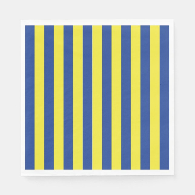 Dark Blue & Yellow Stripes  Napkin (Front)