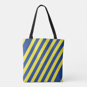 Dark Blue & Yellow Stripes Tote Bag