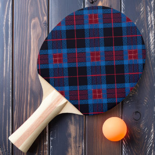 Dark Blueberry Plaid Ping Pong Paddle