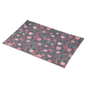 Dark Boho Floral Pattern Placemat (On Table)