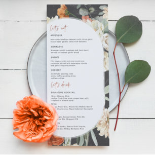 Dark Boho Floral   Wedding Menu