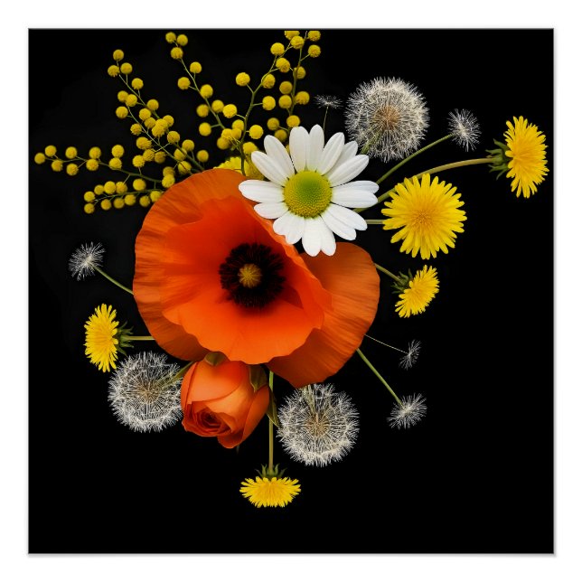 Dark Botanical Bloom Poster (Front)
