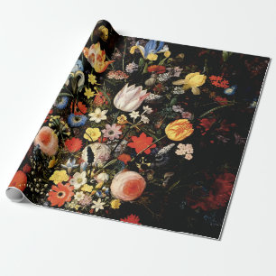 Dark Botanical Elegant Floral Wrapping Paper