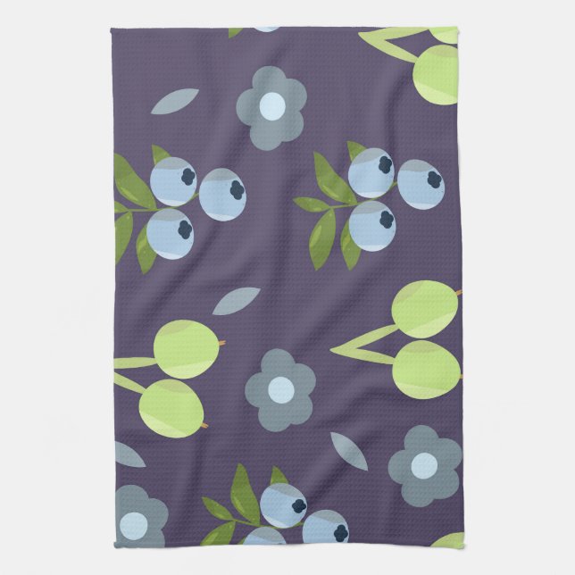 Dark Botanical Kitchen Towel (Vertical)