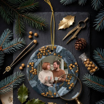 Dark Botanical | Pine Holly Gold Berry Photo