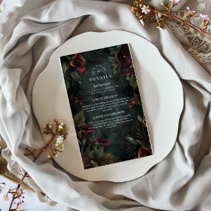 Dark Botanical Wedding Aesthetic Enclosure Card