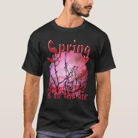 Dark Branches Red Buds And Fiery Sky