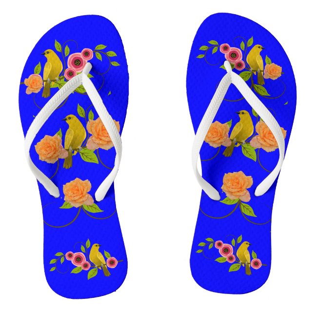 Dark Bright Blue  Pool Beach Thongs (Footbed)