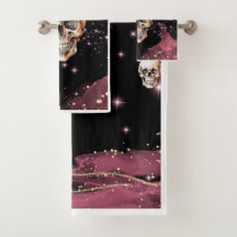 Dark Brilliant Skull Bathroom Towel Set