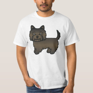 Dark Brindle Cairn Terrier Dog Illustration T-Shirt