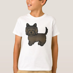 Dark Brindle Cairn Terrier Dog Illustration T-Shirt