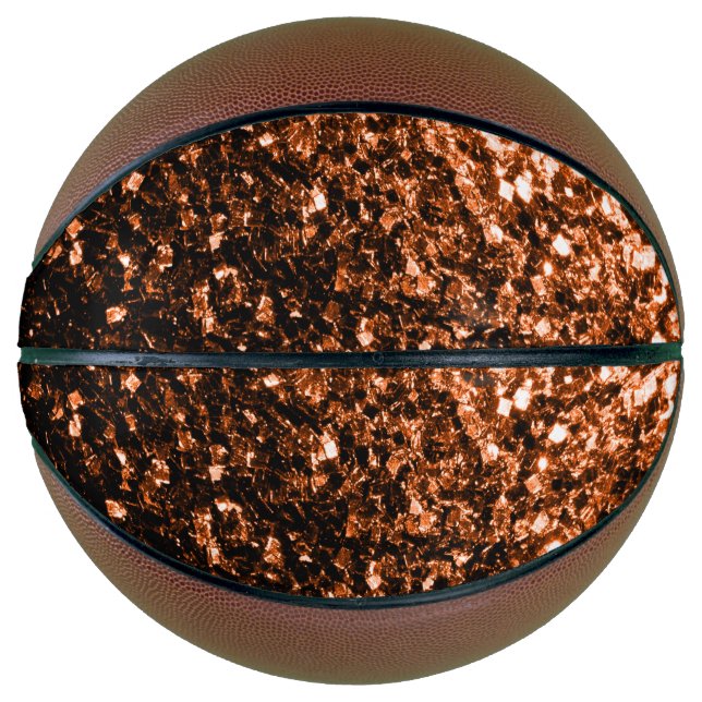 Dark bronze faux glitter sparkles bling basketball (Front)