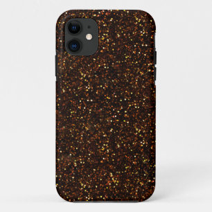 Dark Bronze Orange Glitter iPhone 11 Case