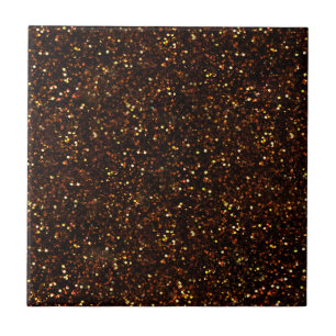 Dark Bronze Orange Glitter Ceramic Tile