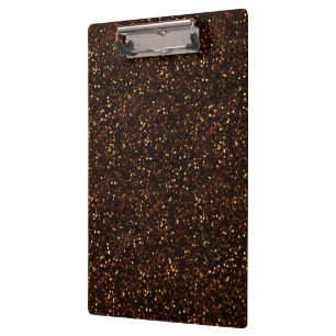 Dark Bronze Orange Glitter Clipboard