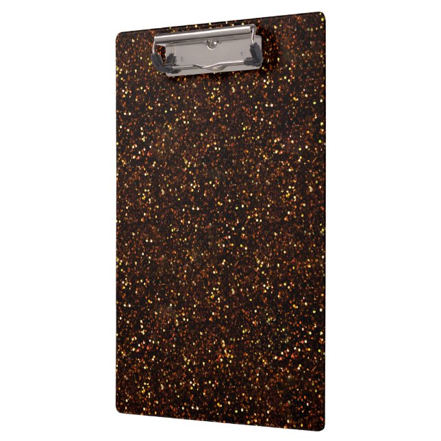 Dark Bronze Orange Glitter Clipboard (Left)