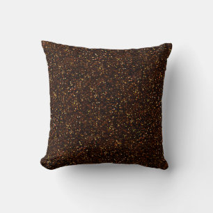 Dark Bronze Orange Glitter Cushion