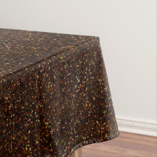 Dark Bronze Orange Glitter Tablecloth