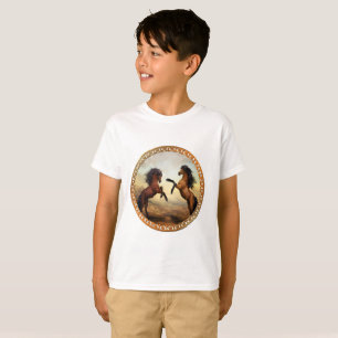 Dark Brown And Light Brown Friesian Draught   T-Shirt
