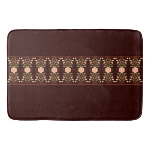 Dark Brown And Peach Bath Mat