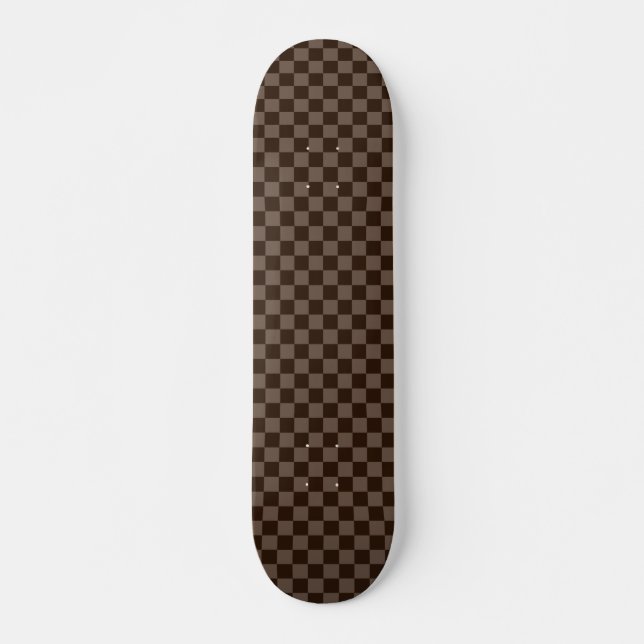 Dark Brown and Quincy Checkerboard Skateboard (Front)